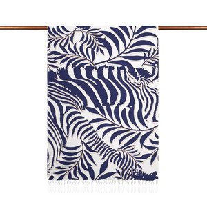 ipekevi - Dark Navy Palm Springs Print Silk Scarf (1)