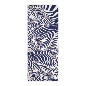 Dark Navy Palm Springs Print Silk Scarf - Thumbnail