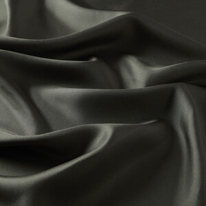 ipekevi - Dark Olive Plain Silk Twill Scarf (1)