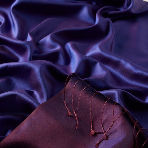 Dark Sax Blue Reversible Silk Scarf