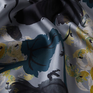Dark Silver Grape Twill Silk Scarf - Thumbnail