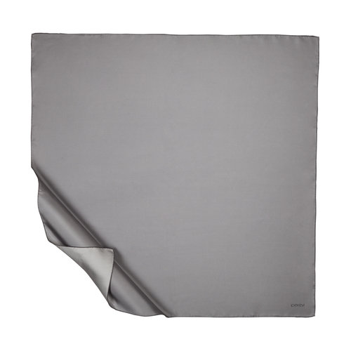 Dark Silver Plain Silk Twill Scarf