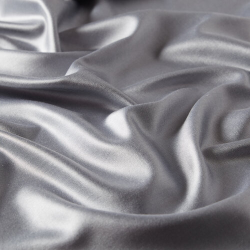Dark Silver Reversible Silk Scarf
