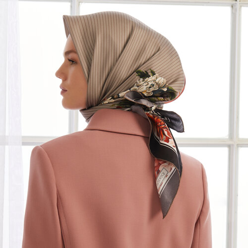 Dark Stone Eva Twill Silk Scarf
