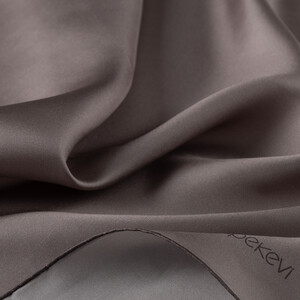 Dark Stone Plain Silk Twill Scarf - Thumbnail