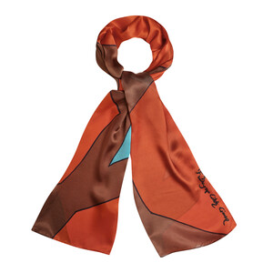 Deduction Satin Silk Scarf - Thumbnail