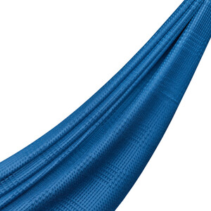 Deep Blue Wool Silk Scarf - Thumbnail
