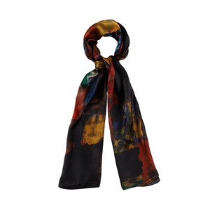 Deep Pathos Satin Silk Scarf - Thumbnail