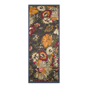 Denim Blue Beige Nihavent Print Tencel Scarf - Thumbnail