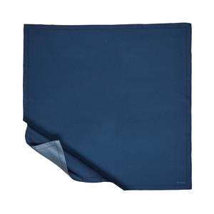 Denim Blue Frame Silk Twill Scarf - Thumbnail