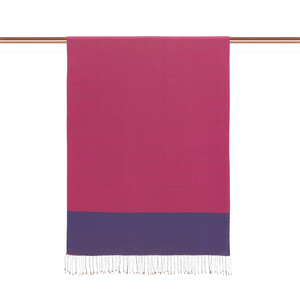 Denim Blue Fuchsia Reversible Silk Scarf - Thumbnail