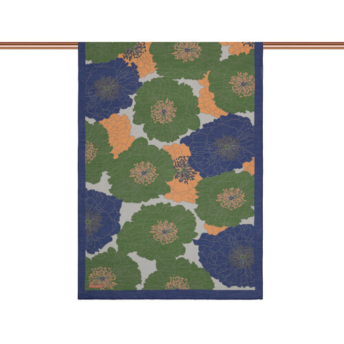 Denim Blue Green Hydrangea Print Tencel Scarf