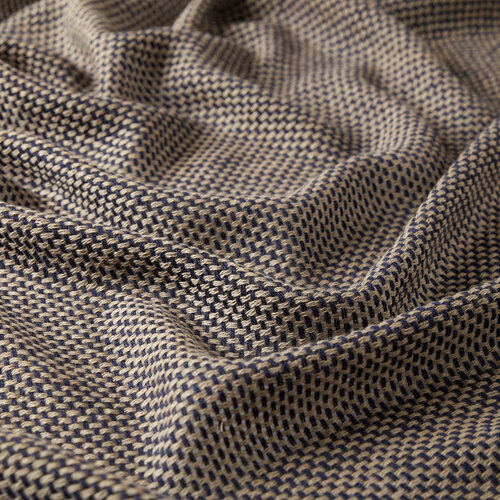 Denim Blue Knit Cashmere Wool Silk Scarf