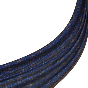 Denim Blue Mink Monogram Print Tencel Scarf - Thumbnail