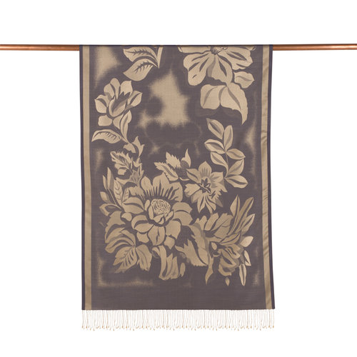 Denim Blue Nev Garden Jacquard Silk Scarf