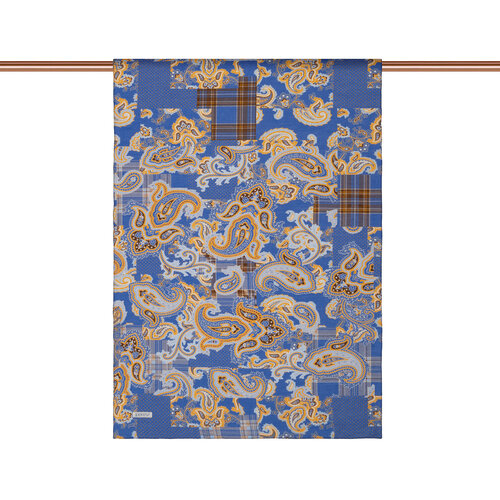 Denim Blue Patchwork Print Tencel Scarf