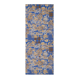 Denim Blue Patchwork Print Tencel Scarf - Thumbnail