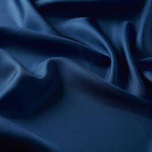 Denim Blue Plain Silk Twill Scarf - Thumbnail