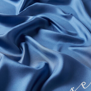 ipekevi - Denim Blue Signature Silk Twill Scarf (1)