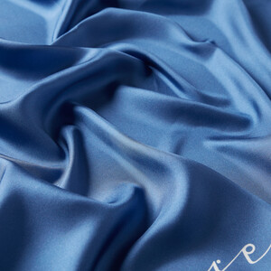 Denim Blue Signature Silk Twill Scarf - Thumbnail