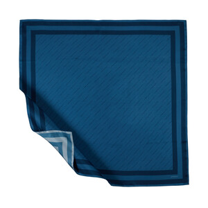 Denim Blue Signature Silk Twill Scarf - Thumbnail