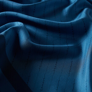 Denim Blue Signature Silk Twill Scarf - Thumbnail
