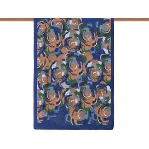 Denim Blue Soulful Blooms Tencel Print Scarf - Thumbnail