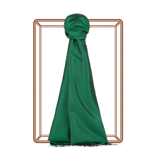 Diamond Green Plain Silk Scarf