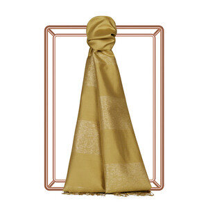 Dore Block Lurex Striped Silk Scarf - Thumbnail