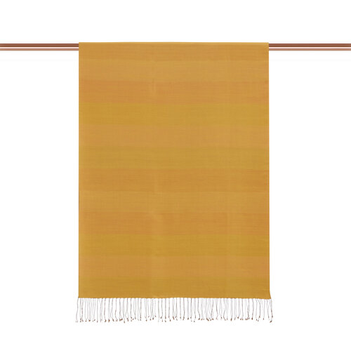 شال حرير فاخر ذو وجهين مخطط لون أصفر وفوشي