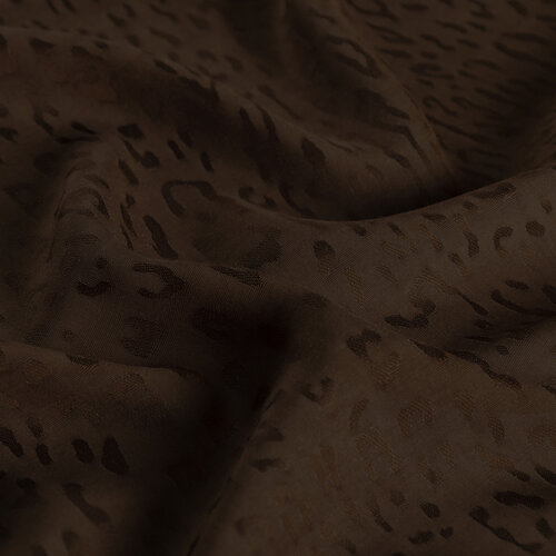Dört Mevsim Acı Kahve Leopar Desenli Monogram Şal