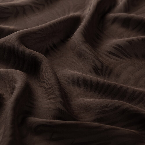 Dört Mevsim Acı Kahve Zebra Desenli Monogram Şal