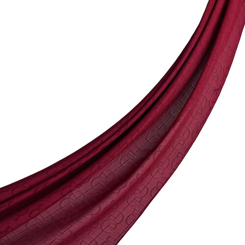 Dört Mevsim Bordo İE Monogram Şal 