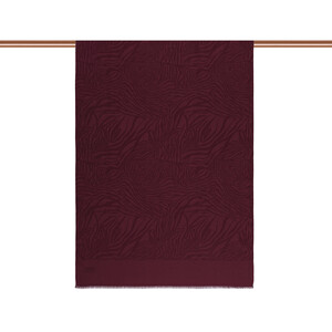 ipekevi - Dört Mevsim Bordo Zebra Desenli Monogram Şal (1)