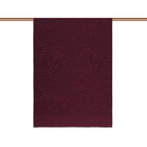 Dört Mevsim Bordo Zebra Desenli Monogram Şal