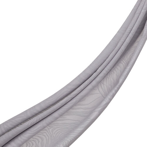 Dört Mevsim Buz Beyazı Zebra Desenli Monogram Şal