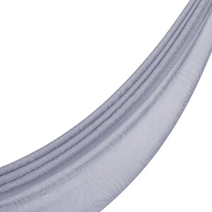 ipekevi - Dört Mevsim Buz Beyazı Zebra Desenli Monogram Şal