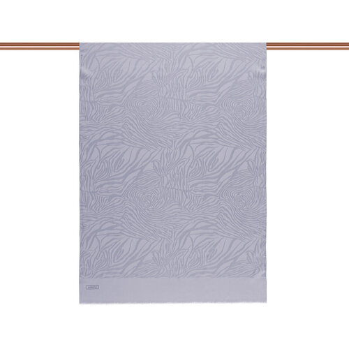 Dört Mevsim Buz Beyazı Zebra Desenli Monogram Şal