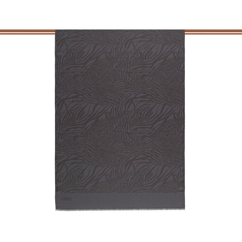 Dört Mevsim Füme Zebra Desenli Monogram Şal
