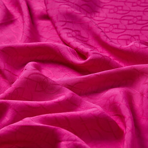 Dört Mevsim Fuşya İE Monogram Şal - Thumbnail