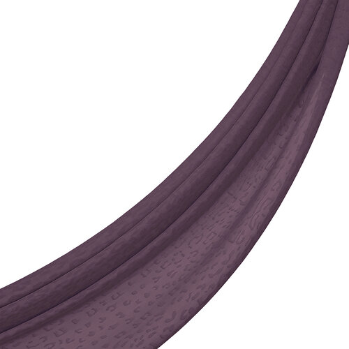 Dört Mevsim İncir Moru Leopar Desenli Monogram Şal