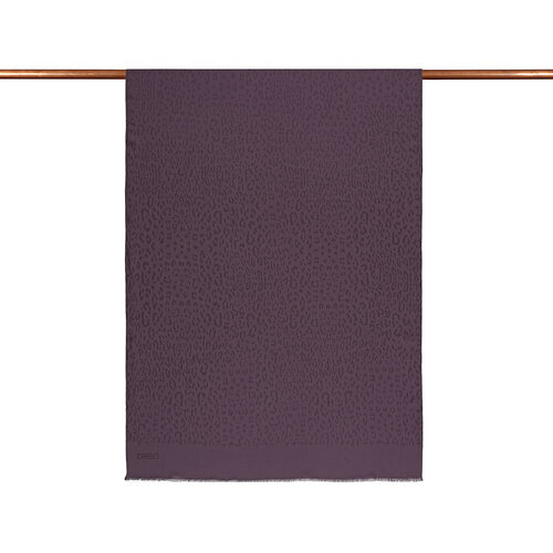 Dört Mevsim İncir Moru Leopar Desenli Monogram Şal