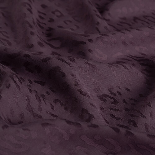 Dört Mevsim İncir Moru Leopar Desenli Monogram Şal