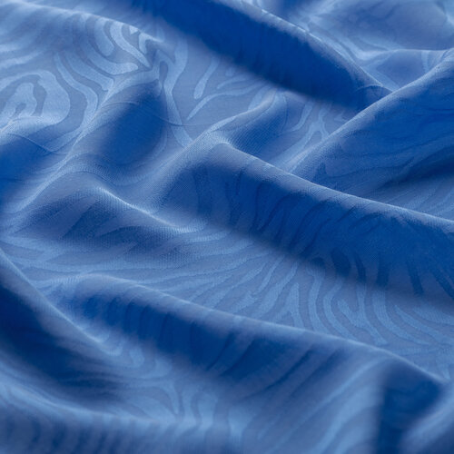 Dört Mevsim İndigo Zebra Desenli Monogram Şal