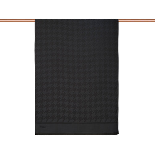 Dört Mevsim Koyu Füme Kazayağı Desenli Monogram Şal