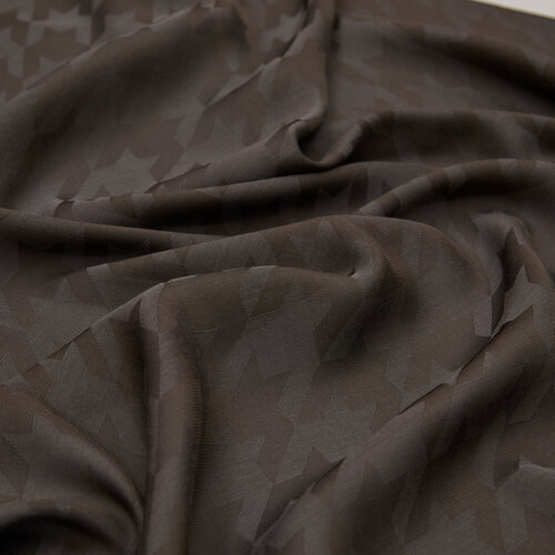 Dört Mevsim Koyu Füme Kazayağı Desenli Monogram Şal