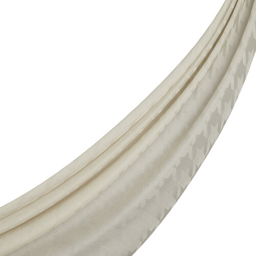 شال الفصول الأربعة تصميم هندسي لون كريمي