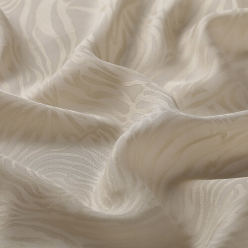 Dört Mevsim Krem Zebra Desenli Monogram Şal