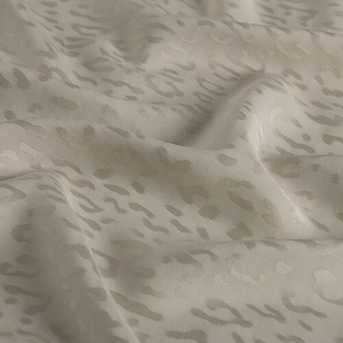 Dört Mevsim Kum Beyazı Leopar Desenli Monogram Şal