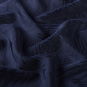 Dört Mevsim Lacivert Zebra Desenli Monogram Şal - Thumbnail